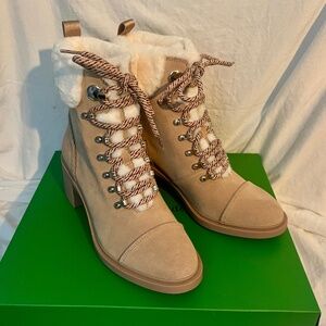 kate spade Walker Fur Booties, Light Fawn NIB
